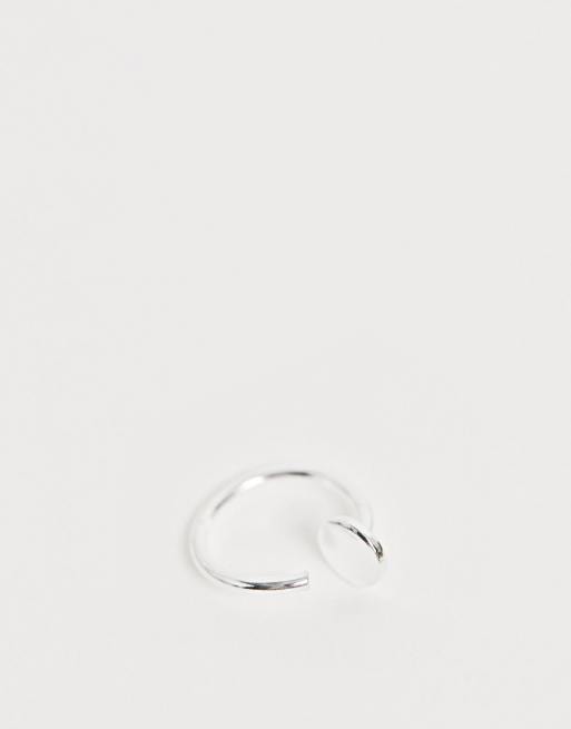 ASOS DESIGN - 8 mm brede neuspiercing van sterling zilver in zilverkleur, 2 van 4