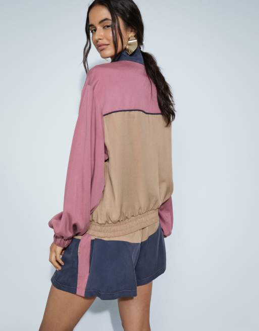 ASOS DESIGN 80-tals blockfärgat vindset i flerfärgat, 3 av 9