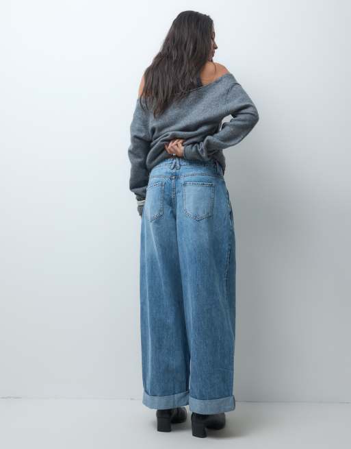 ASOS DESIGN 80-talsjeans med fickdetalj i ljusblå tvätt, 4 av 5