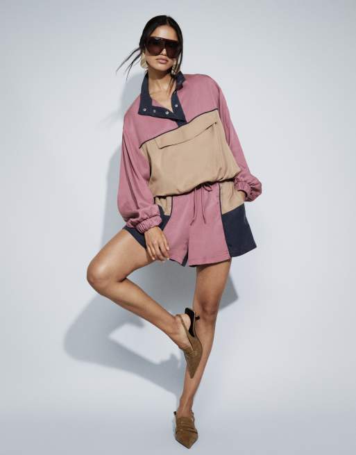 ASOS DESIGN 80s color block short in multi - part of a set