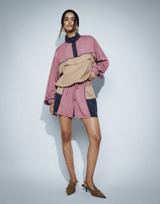 Asos Design 80s Color Block Short In Multi