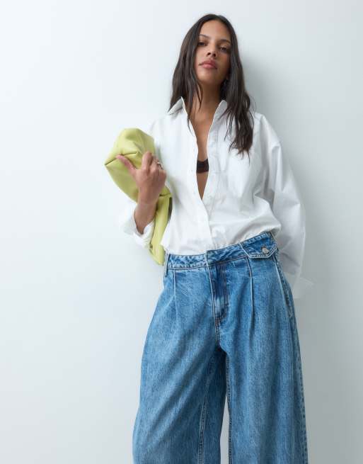 ASOS DESIGN 80s pocket detail jeans in lightwash blue, 4 of 5