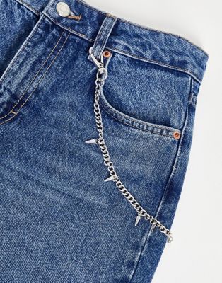 ASOS DESIGN 8mm multi-purpose chain with spikes in silver tone