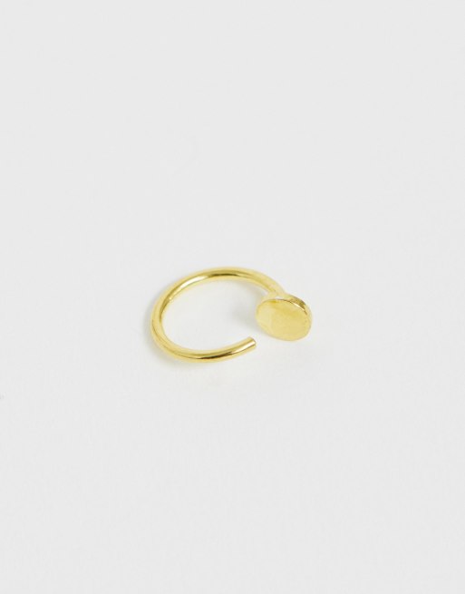 ASOS DESIGN - 8mm neuspiercing van sterling zilver verguld met 14K goud, 3 van 3