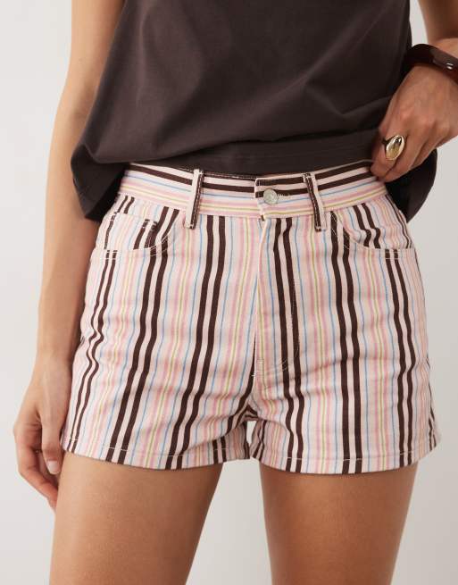 ASOS DESIGN 90-tals denimshorts i rosa rand, 3 av 5