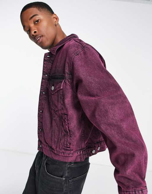 ASOS DESIGN - 90'er-denimjakke i mørk lilla vask