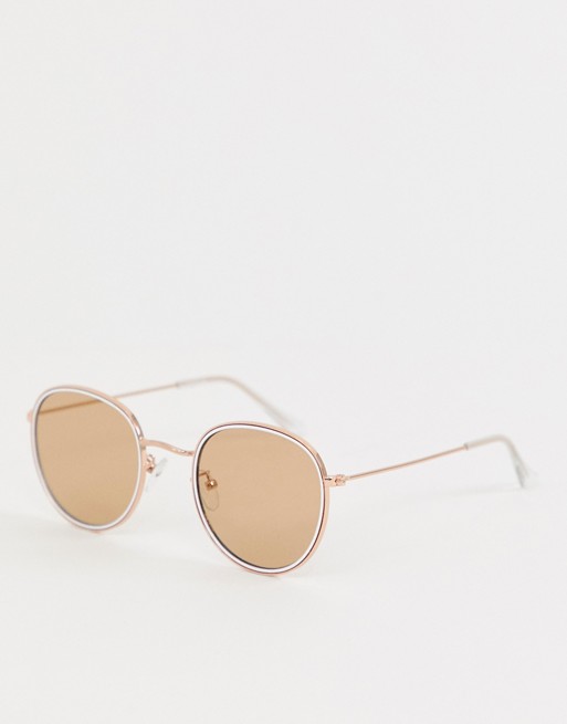 ASOS DESIGN 90s enamel round sunglasses