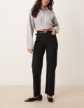 [ASOS DESIGN] ASOS DESIGN 90s fit straight jeans in black 10 Black