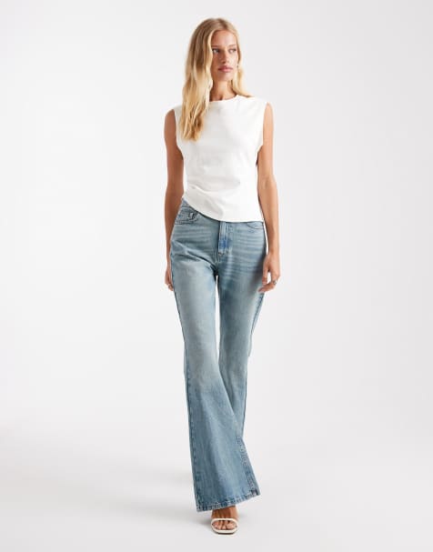 ASOS DESIGN 90s flare jean in pale vintage wash - view 1