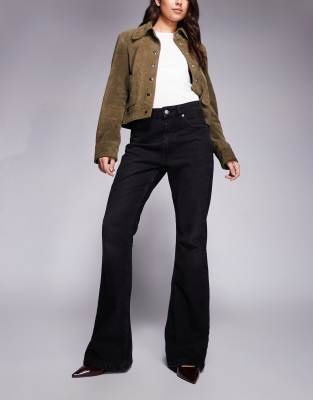 Asos Design 90s Flare Jean In Black