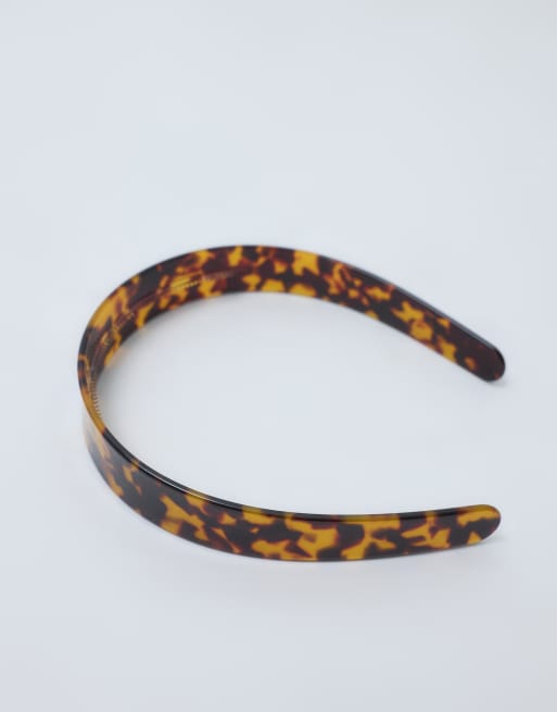 ASOS DESIGN 90s headband in brown tortoise shell, 3 of 3