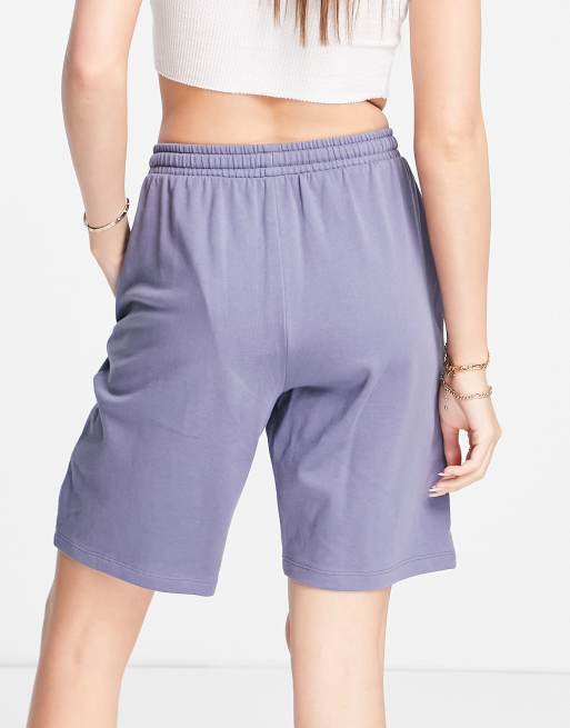 ASOS DESIGN - 90s mid-rise sweatshort in langere lengte in petrol - MULTI, 3 van 4
