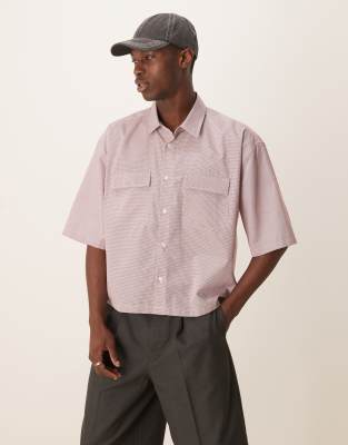 Asos Design 90s Oversized Boxy Shirt In Red