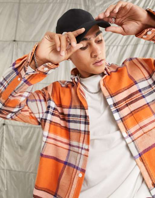 Orange checks outlet shirt