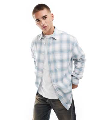 ASOS DESIGN 90s oversized checked shirt in blue - view 1