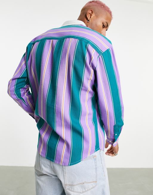 ASOS DESIGN 90s oversized collegiate rugby shirt in bright stripe