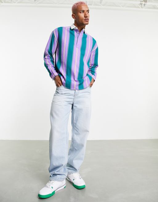 90s striped shop shirt outfit