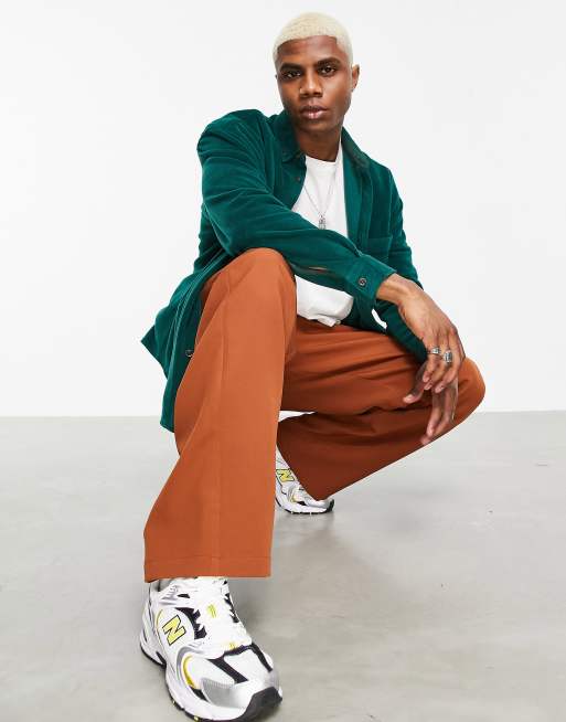 ASOS DESIGN 90s oversized collegiate shirt in polar fleece with USA back embroidery, 3 of 4