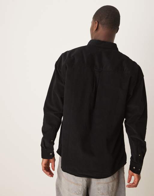 ASOS DESIGN 90s oversized cord shirt in black , 4 of 4