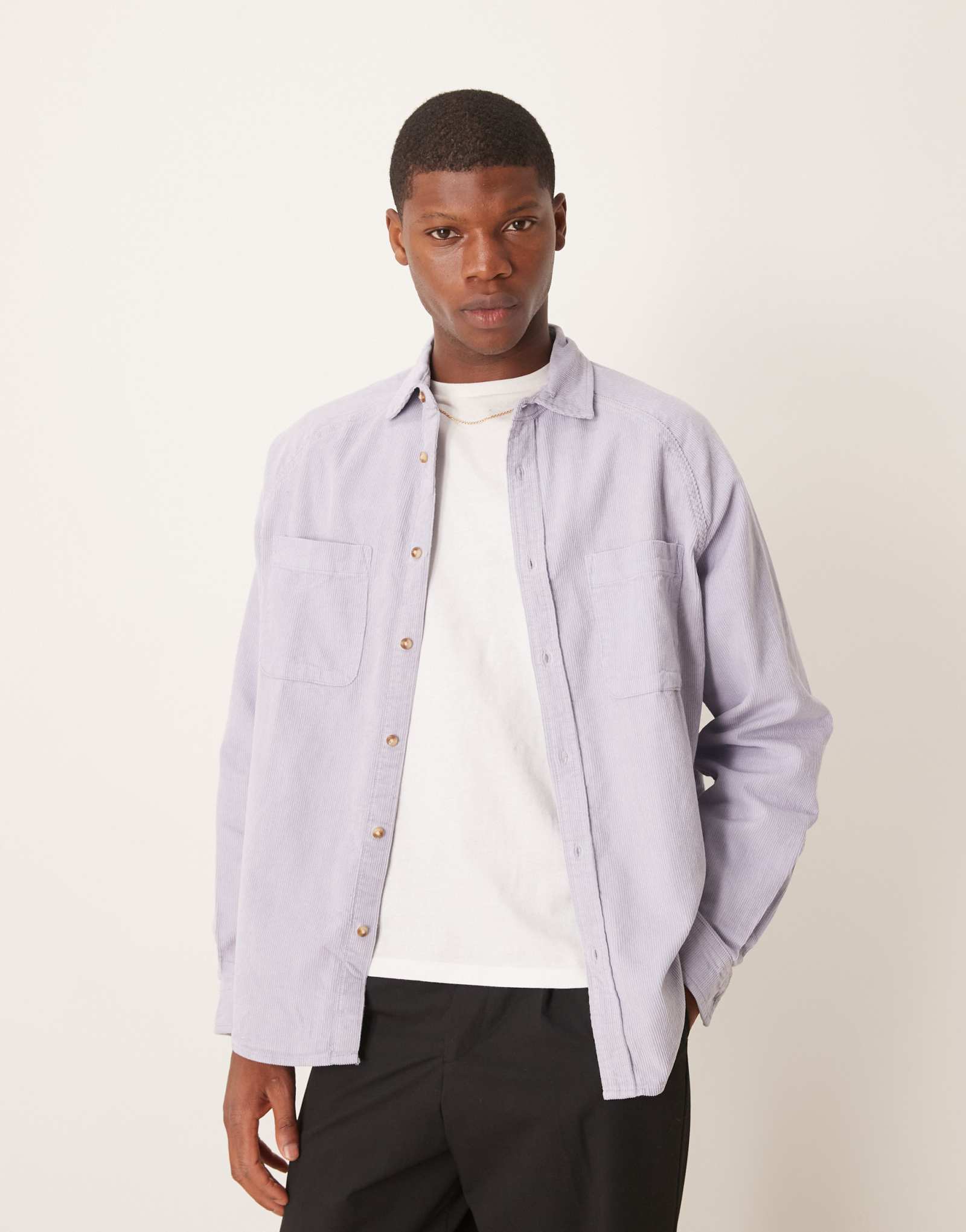 Рубашка ASOS DESIGN 90-х годов из шнура оверсайз синего цвета