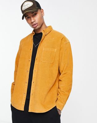 ASOS DESIGN 90s oversized cord shirt in mustard in cotton blend