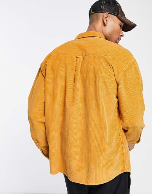 ASOS DESIGN 90s oversized cord shirt in mustard in cotton blend | ASOS