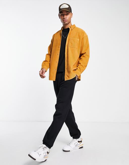 ASOS DESIGN 90s oversized cord shirt in mustard in cotton blend | ASOS