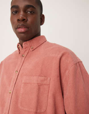 ASOS DESIGN '90s oversized cord shirt in pink