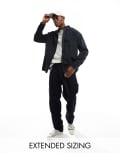 [ASOS DESIGN] ASOS DESIGN 90s oversized cord shirt in washed black-Grey M Washed Black