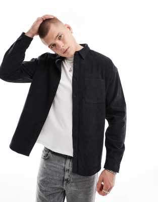ASOS DESIGN ASOS DESIGN 90s oversized cord shirt in washed black