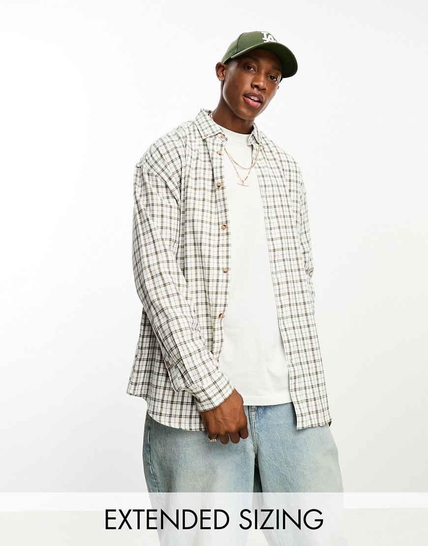 ASOS DESIGN 90s oversized dad check shirt in white
