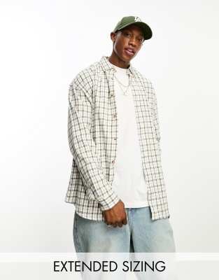 ASOS DESIGN 90s oversized dad check shirt in white