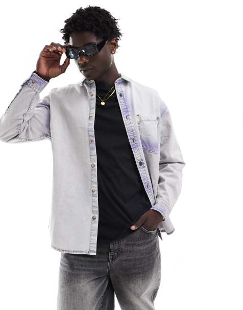 ASOS DESIGN 90s oversized denim shirt in bleach wash - view 1