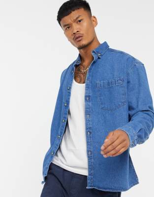 ASOS DESIGN 90s oversized denim shirt in acid wash tie dye