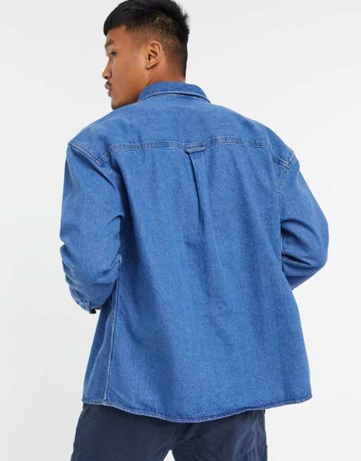 Asos Denim Shirt In Short Sleeve With Acid Overdye Blue, $41, Asos