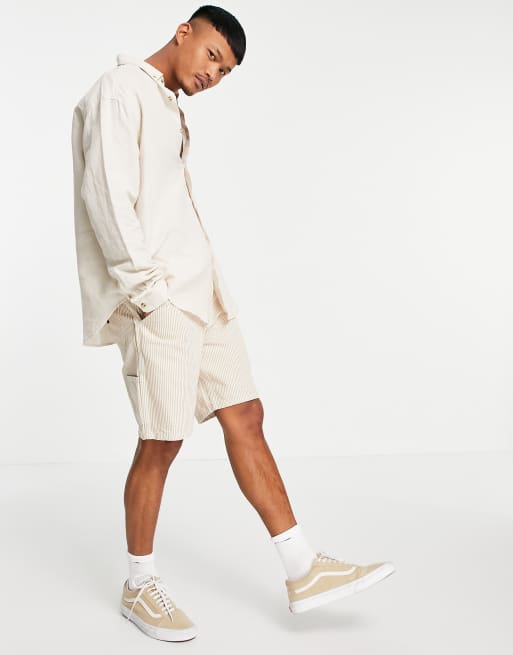 ASOS DESIGN 90s oversized linen shirt in ecru | ASOS