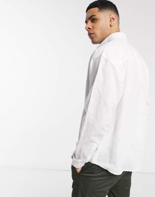 ASOS DESIGN 90s oversized linen shirt in white | ASOS