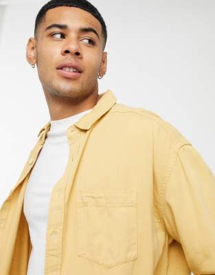 mustard denim shirt