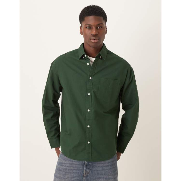 ASOS DESIGN 90s oversized oxford shirt in green | ASOS