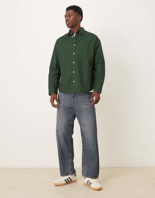 ASOS DESIGN 90s oversized oxford shirt in green | ASOS
