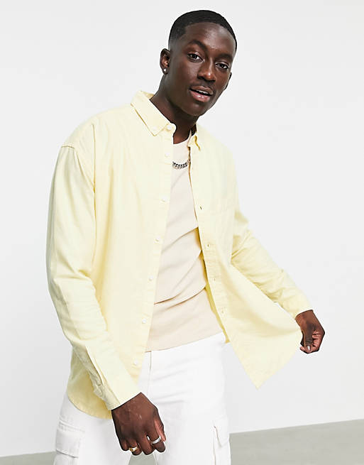 ASOS DESIGN 90s oversized oxford shirt in lemon yellow | ASOS