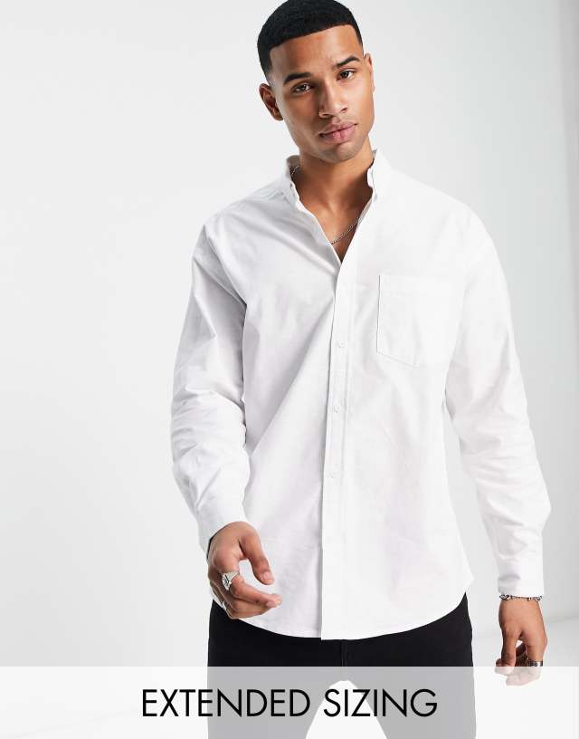 ASOS DESIGN 90s oversized oxford shirt in white