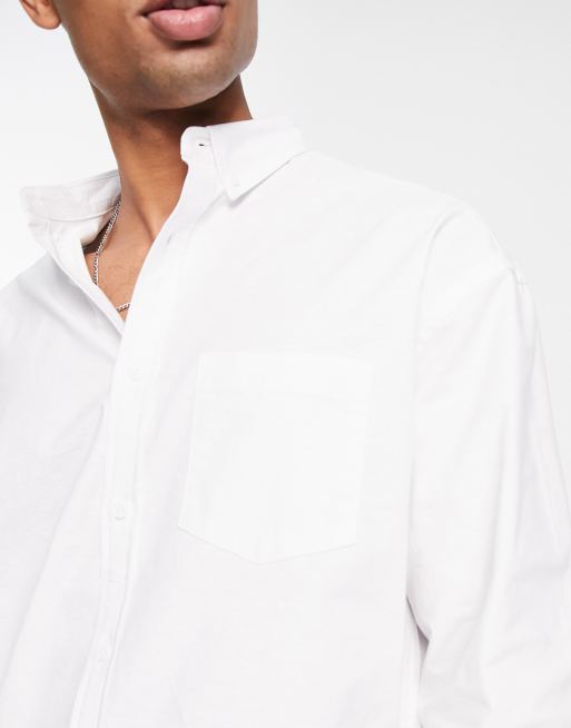 ASOS DESIGN 90s oversized oxford shirt in white | ASOS