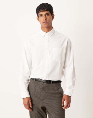 Asos Design 90s Oversized Oxford Shirt In White