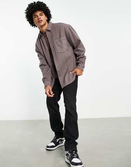 ASOS Design 90s Oversized Lightweight Cord Shirt in Purple