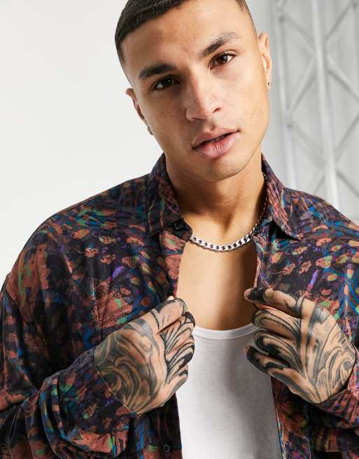 ASOS DESIGN 90s oversized shirt in vintage inspired print | ASOS