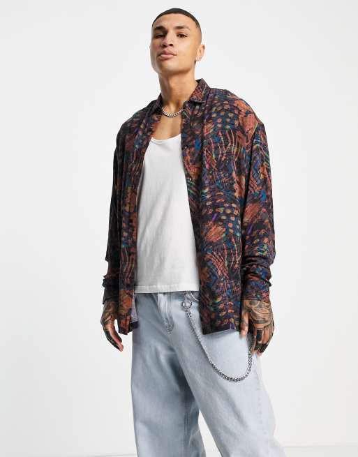ASOS DESIGN 90s oversized shirt in vintage inspired print | ASOS