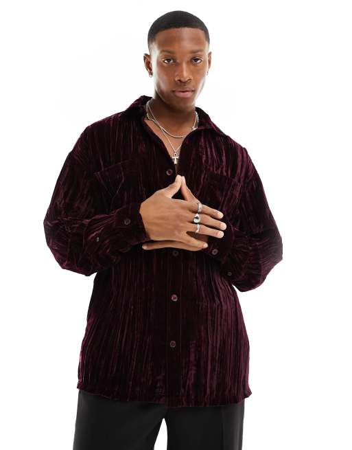 Oversized velvet shirt hotsell