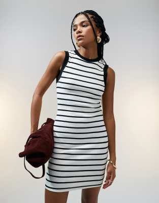 Asos Design 90s Ribbed Built Up Mini Tank Dress