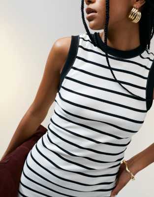 Asos Design 90s Ribbed Built Up Mini Tank Dress
